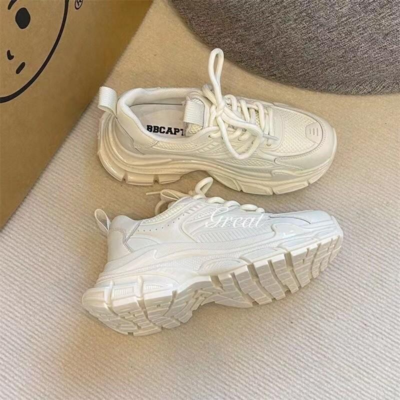 Туфли на толстой подошве для пап, женские, весна 2025, новая модная универсальная повседневная спортивная обувь высокого класса