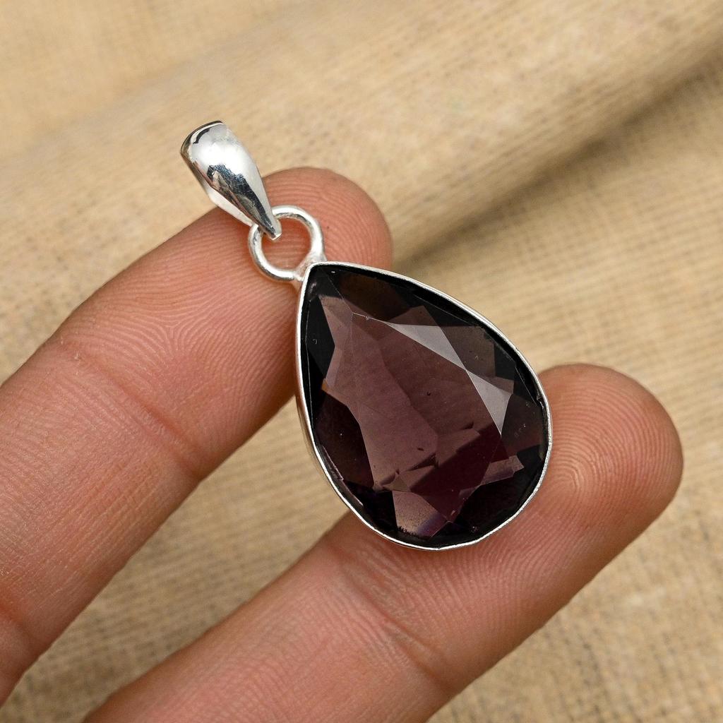 Великолепный аметист, драгоценный камень, подвеска из стерлингового серебра 925 пробы ручной работы для свадебного подарка