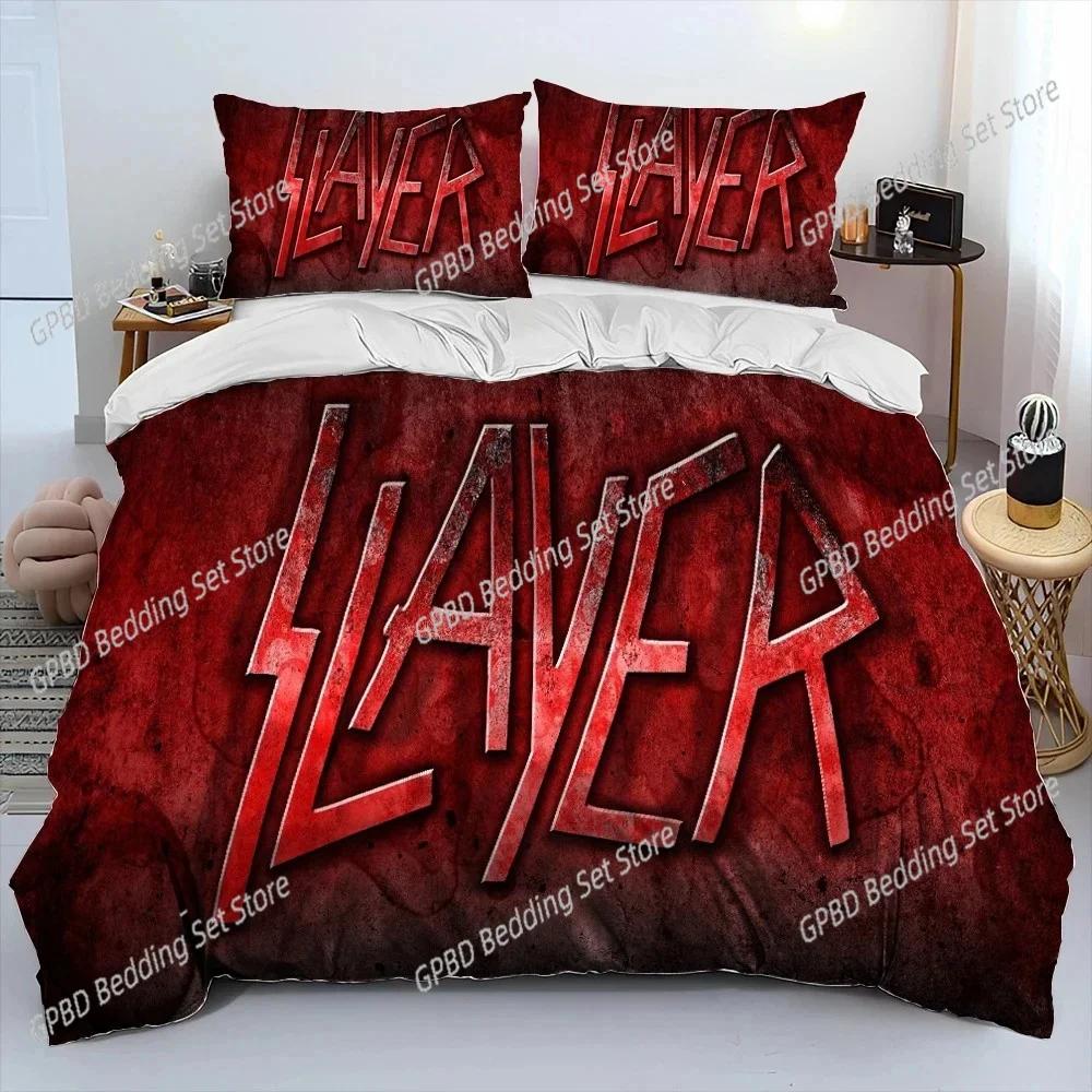 Одеяло 3D-печать Slayer Музыкальная группа Хэви-метал Комплект постельного белья Спальня Мягкий Современный S Удобное Стеганое одеяло