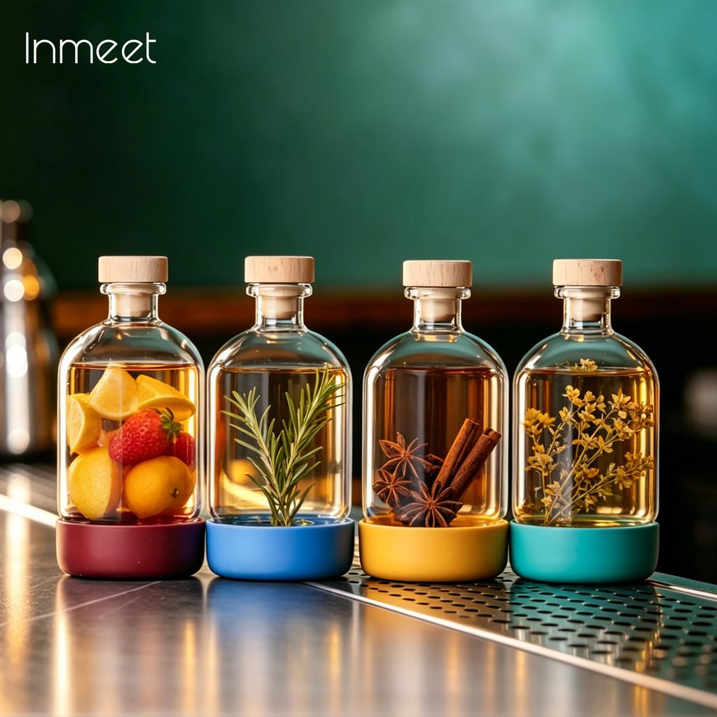 Inmeet Bar Профессиональный набор из 2 стеклянных бутылок для погружения, многоцелевая бутылка с пробкой для вина, сока, масла, для домашнего использования