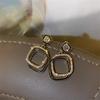 Fashion Black Square Dangle Earrings for Women Girl Gift Jewelry Wholesale