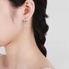 Buyee Серьга-клипса из стерлингового серебра 925 пробы Женская Элегантная серьга-крестик для женщин Модная Вечеринка Изящные ювелирные изделия Серьга-цепочка