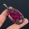 Лабораторный кулон ручной работы с рубиновым драгоценным камнем из чистой медной проволоки для новогоднего подарка