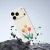 For iPhone 17 Pro Case Three Flowers Pattern Printing Straight Edge TPU Phone Back Cover