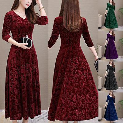 Женское винтажное вечернее платье с длинным рукавом, коктейльные платья