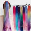 Synthetic Gradient Color Dirty Braided Ponytail 65CM Elastic Rubber Band Braiding Pony Tail Hair Extensions For Women And Girls