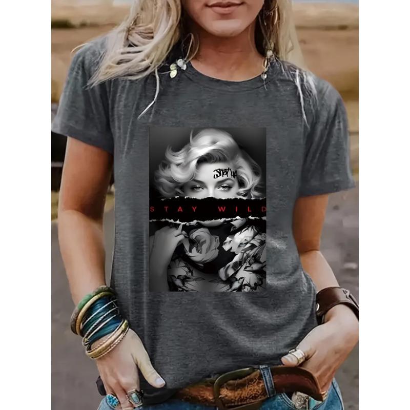 Летняя женская одежда с рисунком из чистого хлопка с круглым вырезом и короткими рукавами, повседневные модные футболки для женщин