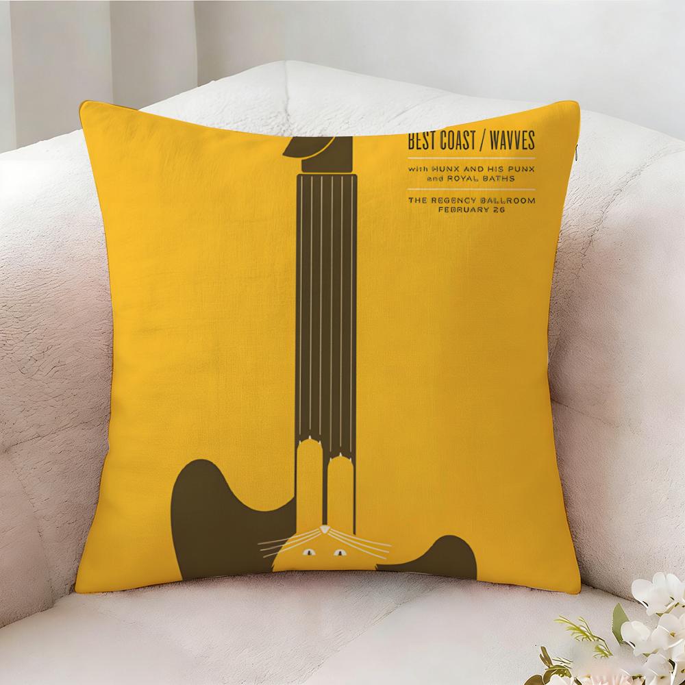 Abstract Quirky Musical Note Pillow Case Pillowcase, Double-Sided Printed, Sofa Cushion, Bedroom Headboard Pillow