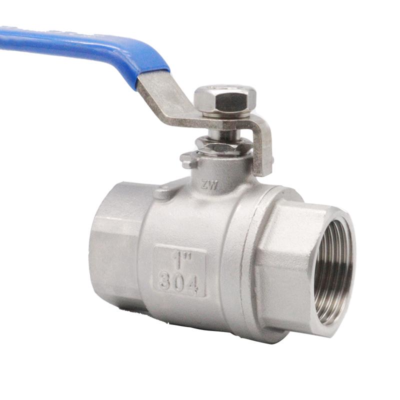 1" 304 Stainless Steel Full Bore Internal Thread Ball Valve, 2-Piece Straight Through DN15 Water Switch Valve
