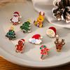 Creative Santa Claus & Gingerbread Man Brooch: Cartoon Christmas Tree with Elk & Candy Cane Design for Women.