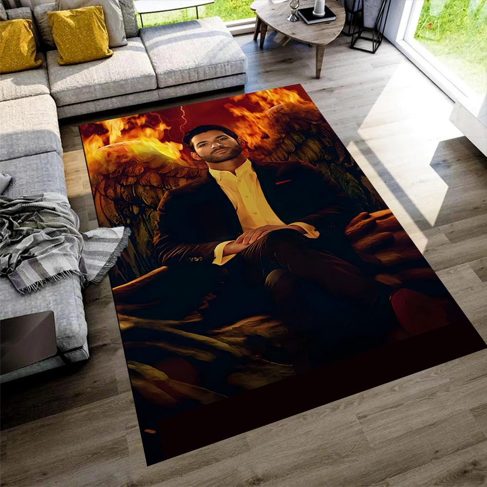 Lucifer Dark City Lights Floor Rug Office Rug Design for Foyer Playrooms Decorate room Balcony Antislip Carpet Decorate Offices Spiritual Gift