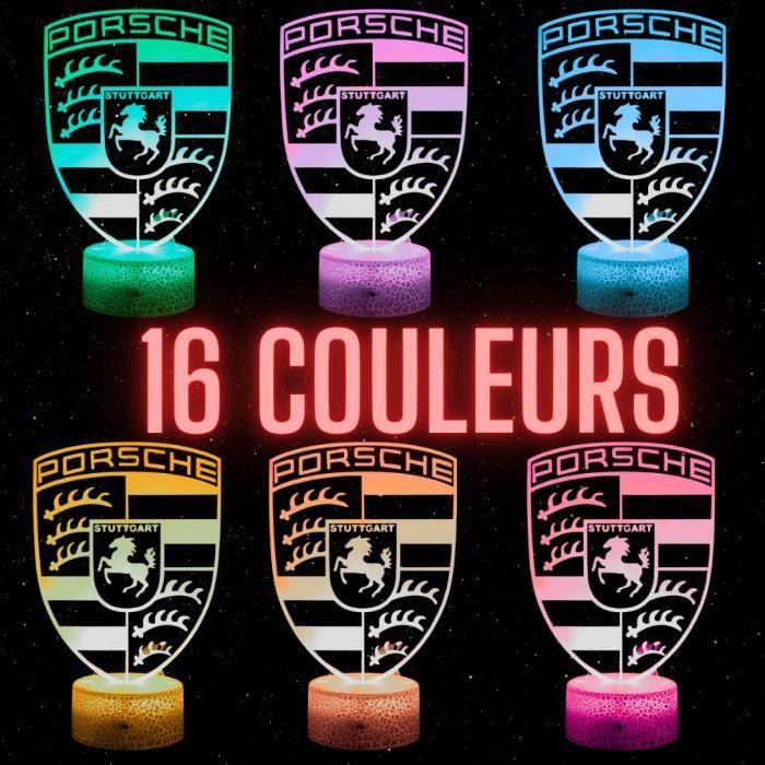 Lampe de Chevet 3D LED Voiture Porsche, Veilleuse Changement de Couleurs, Lampe tactile bureau et chambre, Idée cadeau