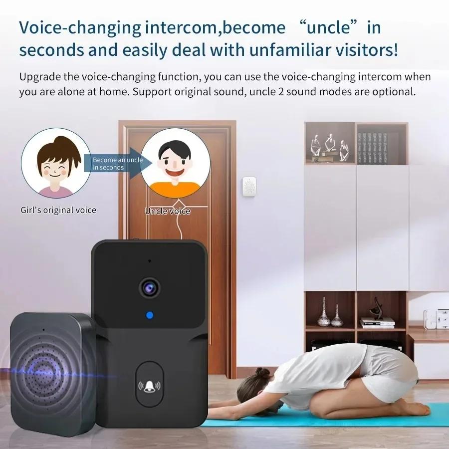 Tuya WiFi Wireless Visual Doorbell Smart Home HD Camera Intelligent Intercom Motion Detection Rechargeable Recording Doorbell