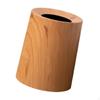 Wood Grain Trash Can Garbage Bin Waste Basket Patio for Living Room