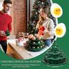 Christmas Tree Deviled Egg Tray, Resin Appetizer Platter for 24 Eggs Festive Holiday Party Serving Dish And Decor