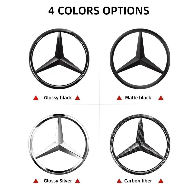 1pcs 52mm 57mm Car Steering Wheel Badge Emblem Sticker Auto Styling For Mercedes Benz AMG A B C E S Class GLC GLK GLE GLA CLA1 FBT1