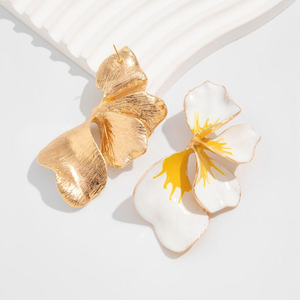 Милые градиентные серьги-лепестки, преувеличенные серьги-капли, элегантные серьги-цветы, пляж