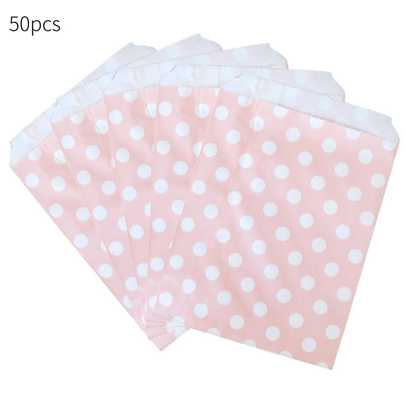 10/50pcs Disposable Pink Food Bags Fried Chicken Burger Dessert Paper Bags Creative Party Wedding Decoration Supplies