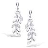 [Q4059] - Silver Earrings 'Epi De Wheat' Silvery White (rhodium-plated) - 30x8 Mm