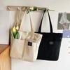 Women Canvas Tote Bag Solid Color Designer Ladies Casual Handbag Shoulder Bag Cotton Reusable Shopping Beach Bag