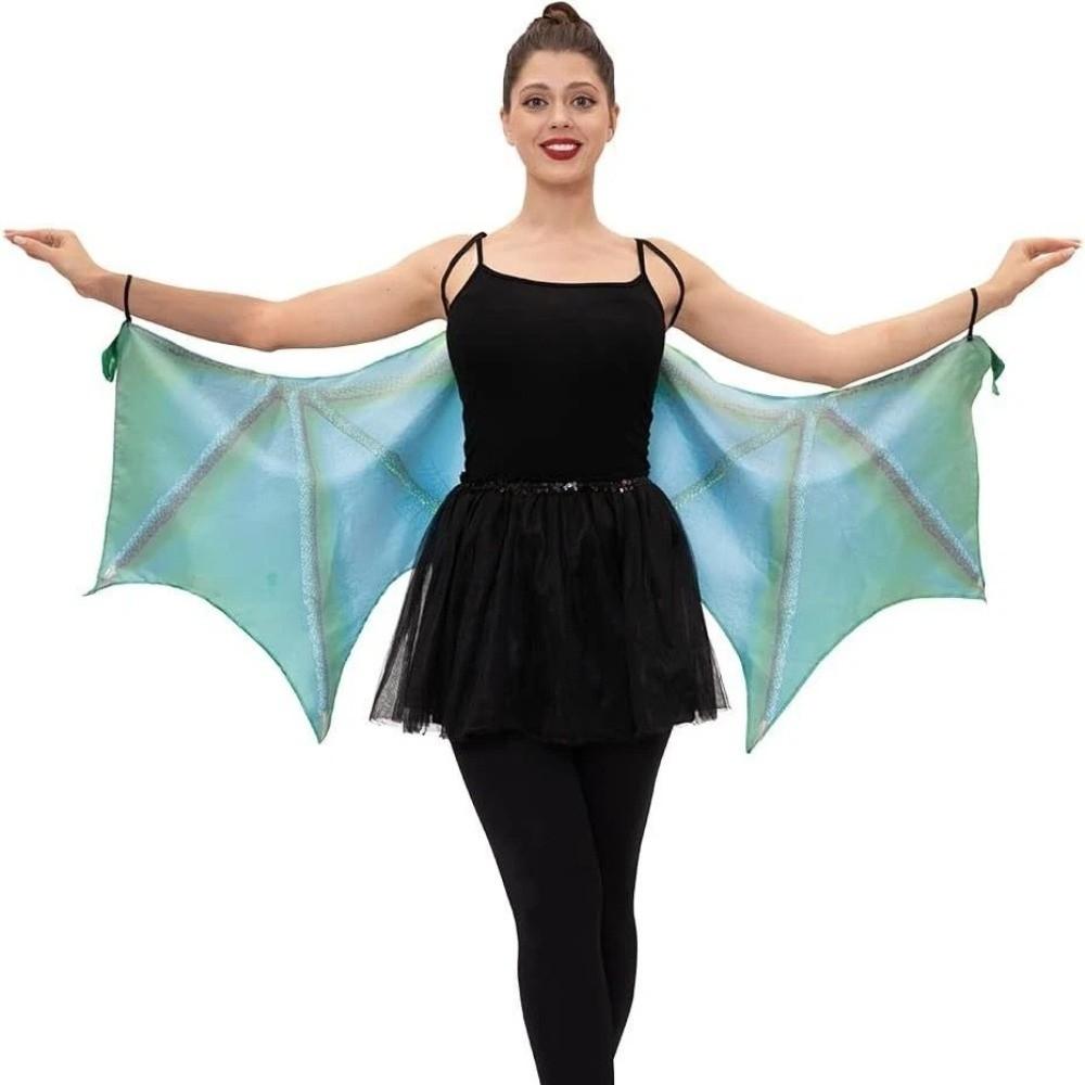 Role Play Green Purple Wings One Size Dragon Demon Wings Women's Dragon Horn Wings  Adult