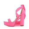 Fashion Women Lace Up Chunky Heel Summer Open Toe Strappy Block Heel Sandals Night Club Party Pumps Shoe Tie Up Platform Slippers Black
