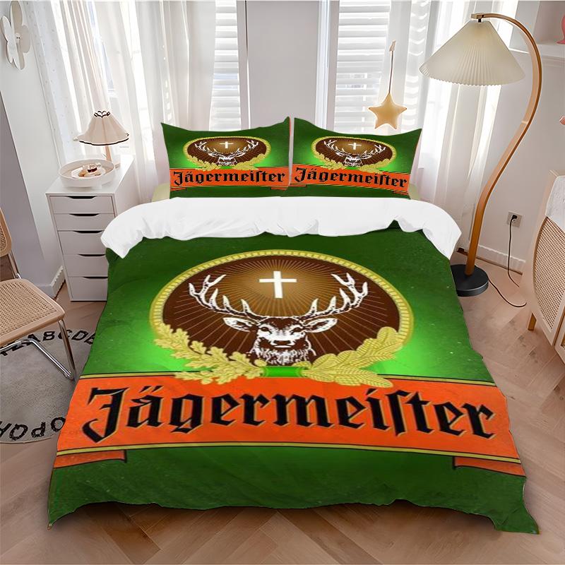 Jgermeister German Herbal Liqueur Print 3Pcs Bedding Setduvet Cover With 2 Bedropillowcase Home Birthday Gift