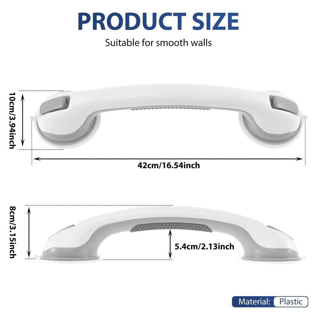 2 шт. Поручень для душа Нескользящий поручень для душа Пластиковый многоразовый поручень для ванны Съемный поручень для ванны для домашней ванной комнаты