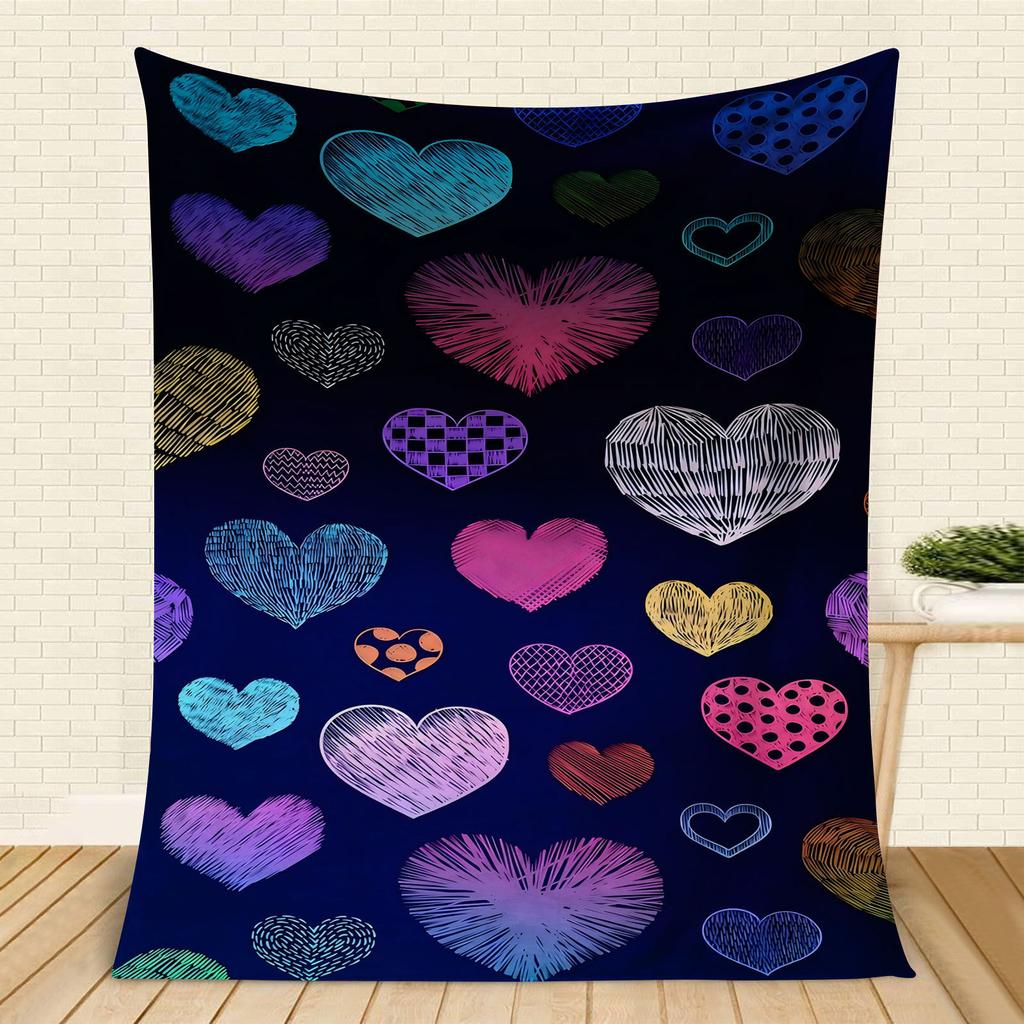 Simple cartoon digitalprinted polyester Bedroom velvet flannel soft sofa cover blanket Fleece soft sofa cover blankets for beds