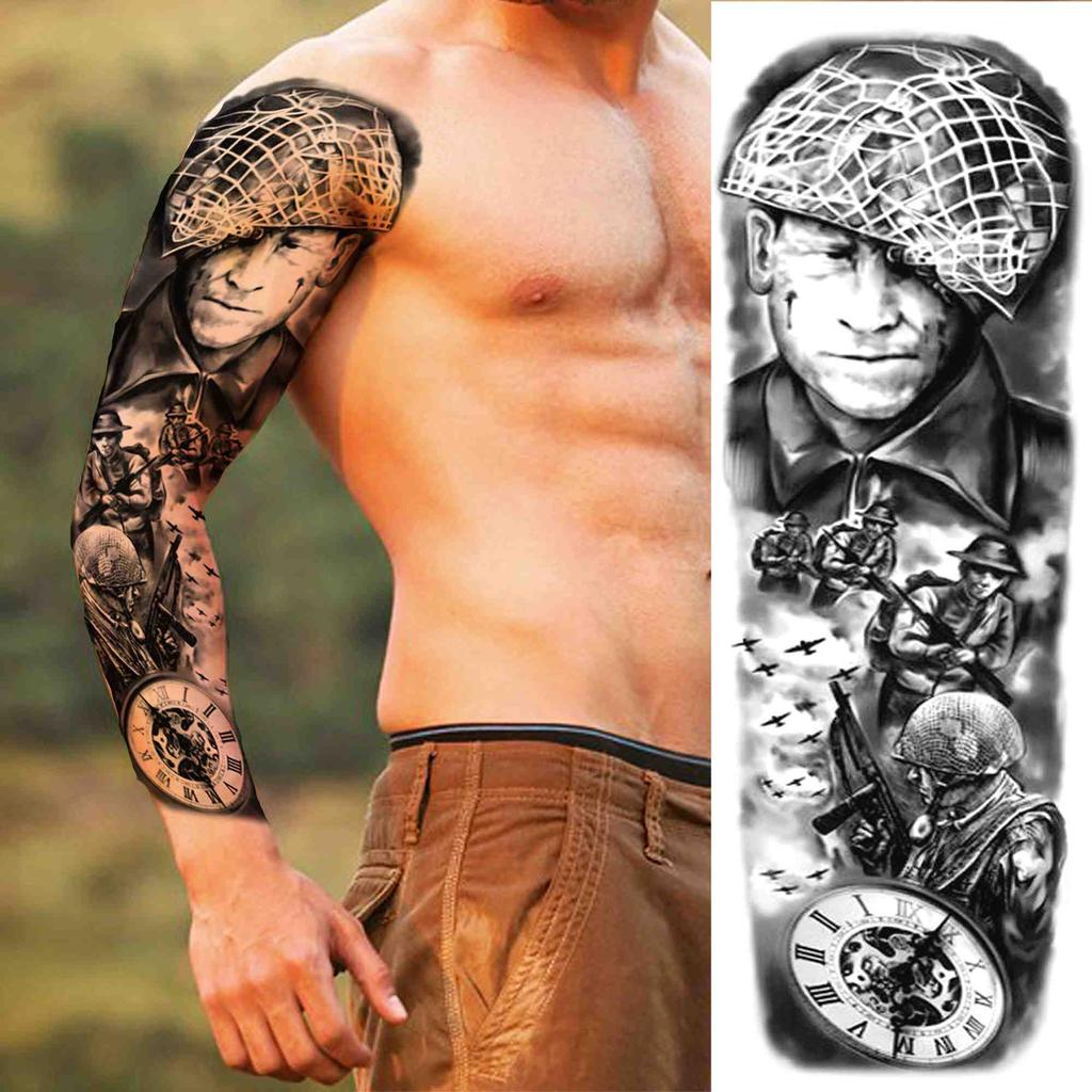 Реалистичные временные татуировки с изображением Бога Марса, рукава для мужчин и взрослых, поддельные татуировки с изображением орла, льва, воина, наклейка, моющаяся тату на всю руку, длинная