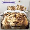 Brown Lion Pattern Bedding Home Decoration Birthday Gift (1 * duvet cover + 2 * pillowcase, without core)