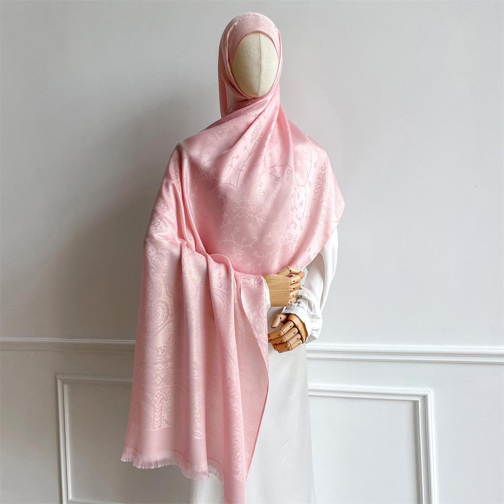 Luxury Paisley Pattern Women Hijab Gold Thread Jacquard Scarf Muslim Wraps Ramadan Islam Headscarf Shawl Turban Neckerchief