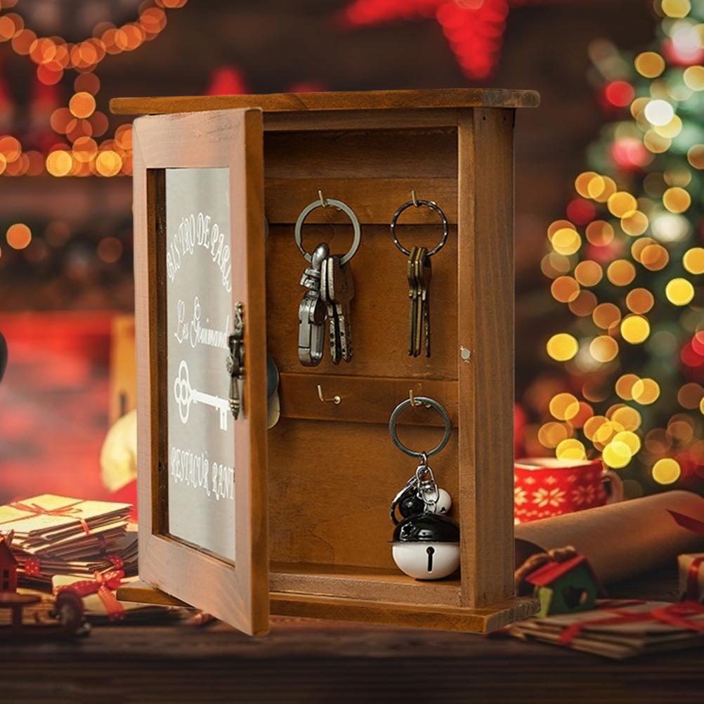 Органайзер для ключей, деревянный шкаф для ключей, настенный ящик, красивая, прочная, ретро, акриловая, дверная коробка для хранения ключей