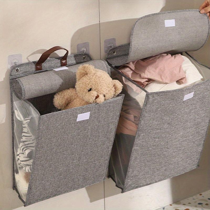 Wall-Mounted Foldable Hamper with Cover | Space-Saving Cloth Basket Suitable for Bathroom, Bedroom, Living Room