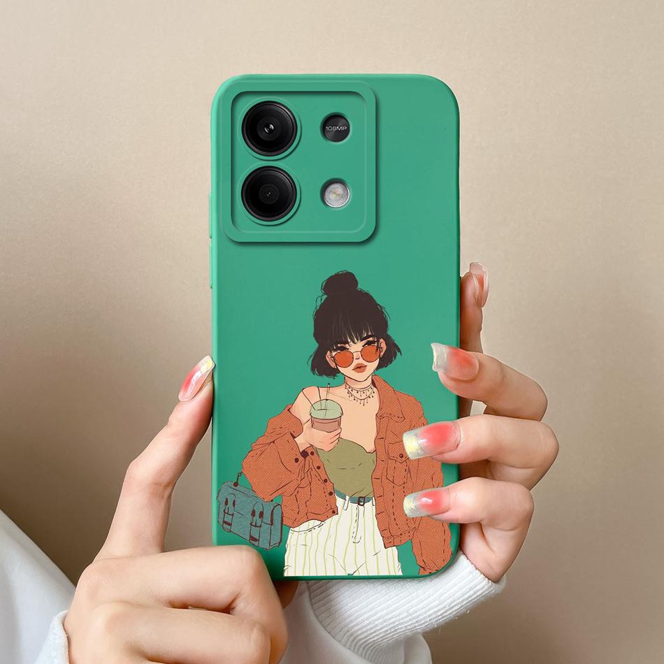 Чехол для телефона Xiaomi Redmi Note 13 Pro, мишка, жидкий силикон, полная защита, противоударная крышка для Redmi Note13 13Pro 4G 5G Capa
