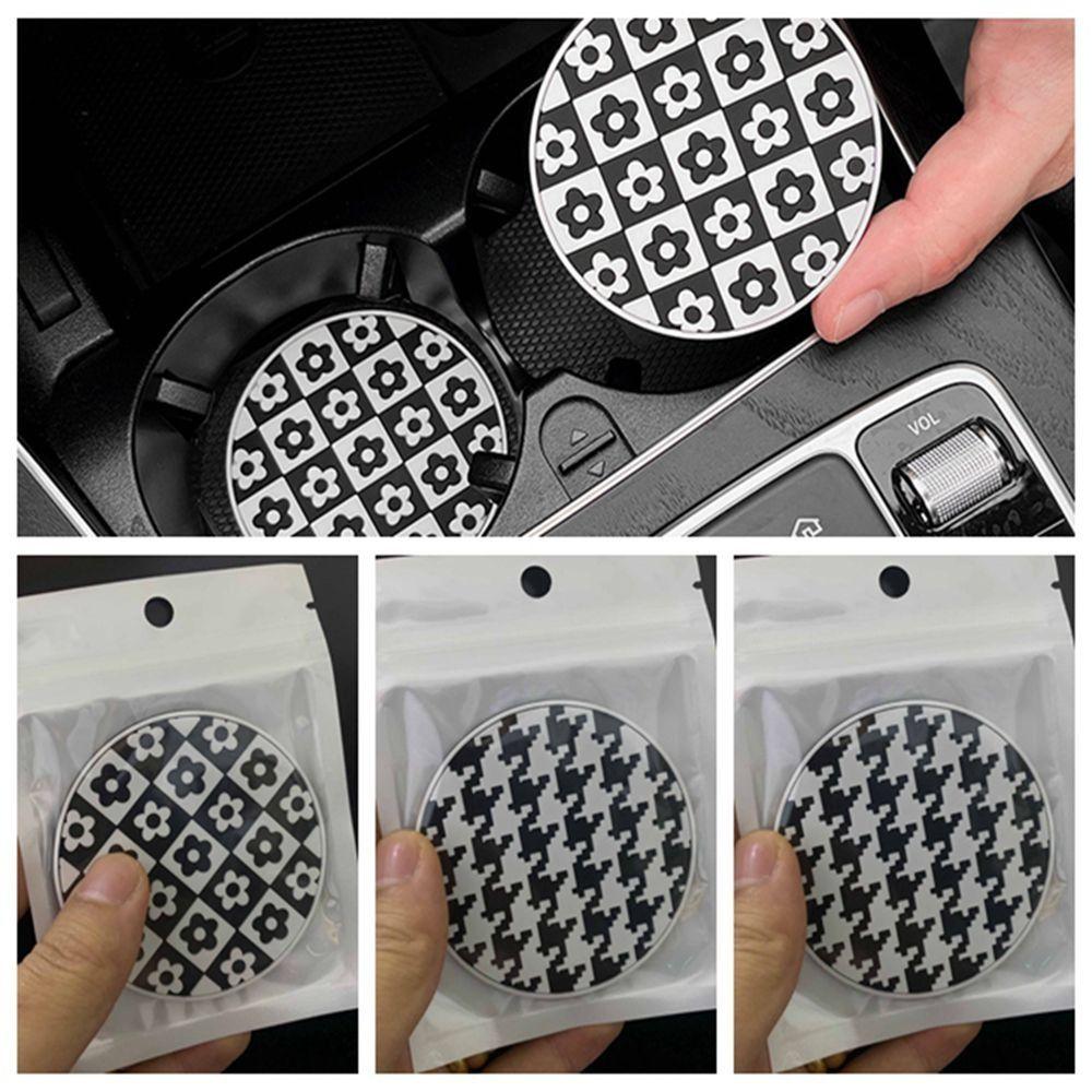 Houndstooth Auto Cup Holder Heat Resistance Water Cup Cushion Car Mug Coaster Decor Accessories