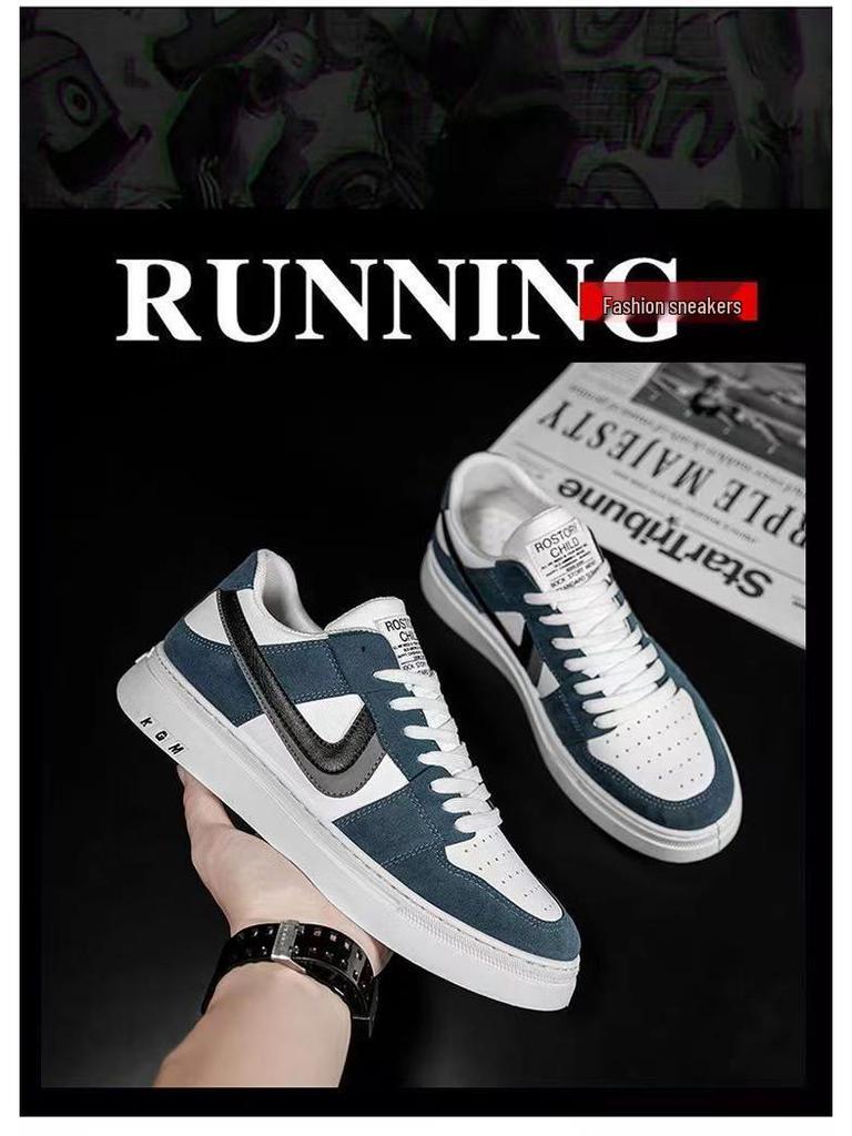 2024 Универсальные мужские черно-белые кеды на мягкой подошве - Дышащие, в трендовом корейском стиле для повседневной носки, Горячо продаваемые среди студентов.