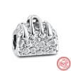 New 925 Silver Suitcases Handbags Backpacks Shopping Bags Pendant Classic Beads Fit Original  Charms Bracelet DIY Jewelry