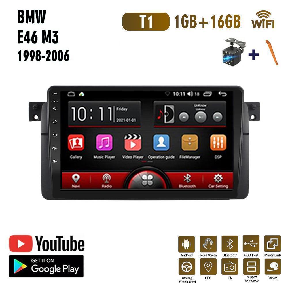 9-дюймовый автомобильный радиоприемник на базе Android для BMW E46 M3 Rover 318/320/325/330/335 1998-2006 гг., автомобильный мультимедийный плеер, GPS-навигация, головное устройство, WIFI, 1 + 16 ГБ