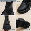 Кожаные ботинки весна 2025 новые британские ботинки Martin верхняя одежда модные рукава толстая подошва круглая голова короткие ботинки женская обувь прилив F06