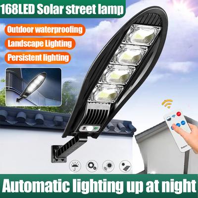 Модернизированный солнечный уличный фонарь 168LED, уличный водонепроницаемый светодиодный светильник для садового настенного светильника, встроенная солнечная лампа с регулируемым углом