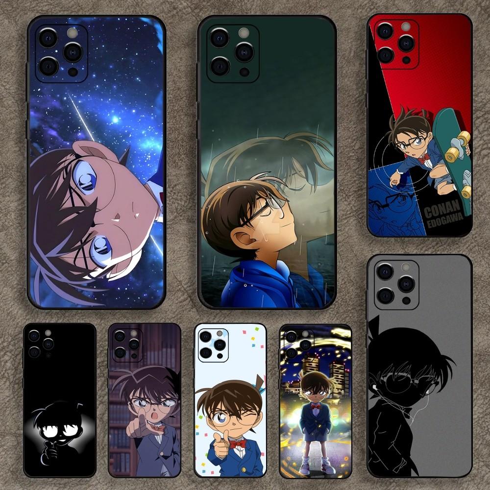 Чехол для телефона Аниме Детектив Конан Для Apple iPhone 15,14,13,12,11,Pro,X,XS,Max,XR,Plus,Mini Мягкий черный чехол