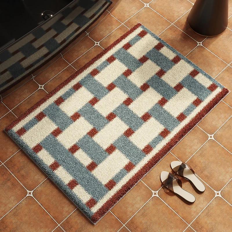 Non-Slip Absorbent Vintage Bath Mat For Bathroom Toilet Dirtproof Rug Home Decor