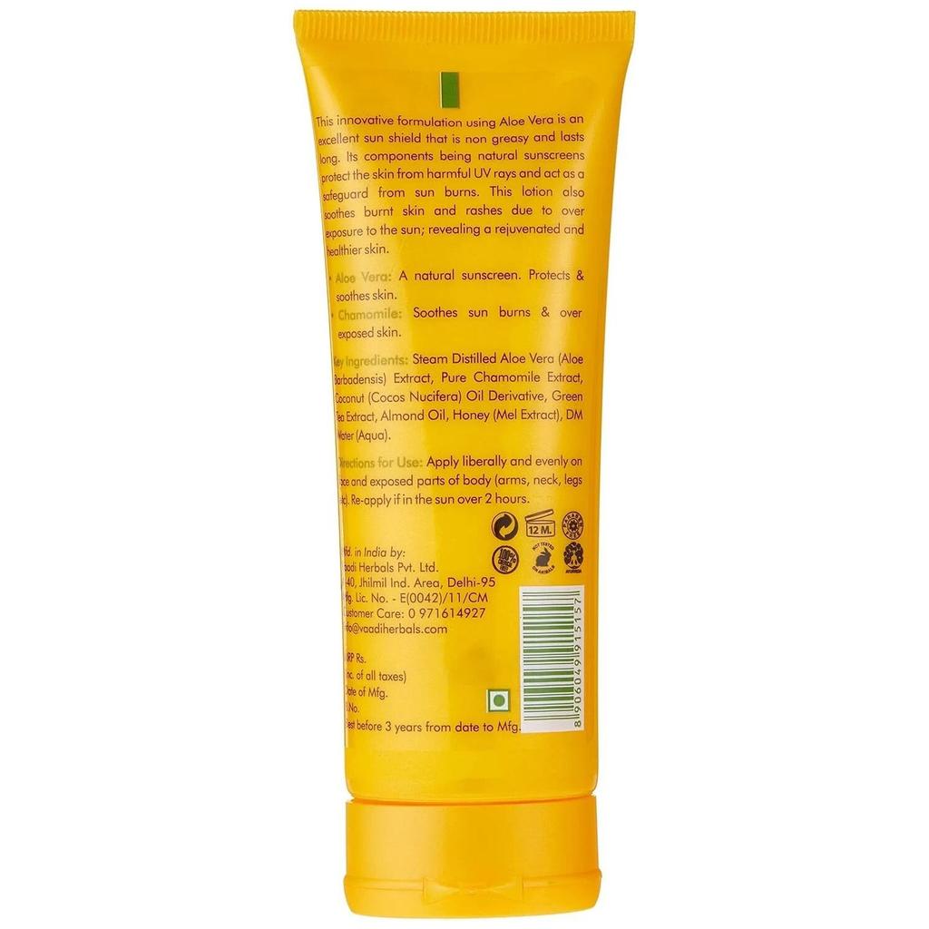 Vaadi Herbals Sunscreen Lotion Spf 50 With Aloe Vera, Chamomile 110g