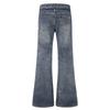 Womens High Waist Flare Jeans Y2K Punk Rivet Belt Washed Distressed Embroidered Bootcut Pants
