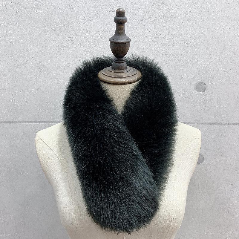 Женский воротник из искусственного лисьего меха, шаль, меховой воротник для зимнего пальто, меховой декор с капюшоном, плюшевый шарф из искусственного меха, парки, куртка с меховыми воротниками