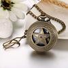 JEWELRYWE Карманные часы со звездой Автоматический скелетон Римский аналоговый Часы-подвеска Антикварный стиль Сплав Идеально для Дня совершеннолетия, Дня рождения, Юбилея, Ch