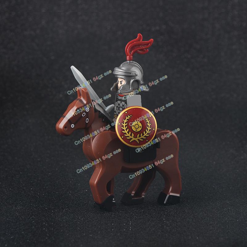 Фигурки Средневековья Рыцари Боевой конь Тяжелая кавалерия Воины Боевой конь Строительные блоки Кирпичики Игрушки Для детей подарок