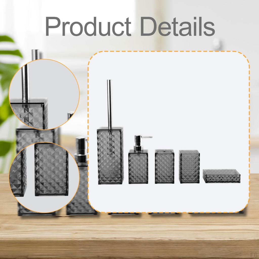 Набор из 5 предметов для ванной комнаты: мыльница, декор, современный, практичный, для дома, квартиры