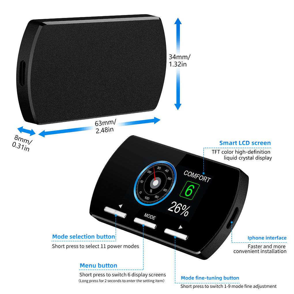 Контроллер отклика дроссельной заслонки Электронный контроллер дроссельной заслонки Акселератор Увеличивает отклик дроссельной заслонки 809